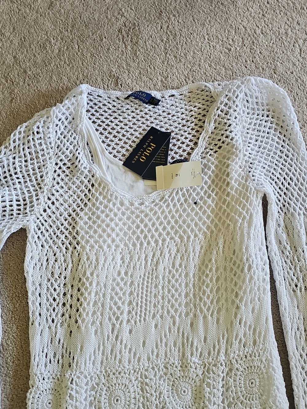 Polo by Ralph Lauren White Crochet Two-Piece Set (XL) - Picture 2 of 13